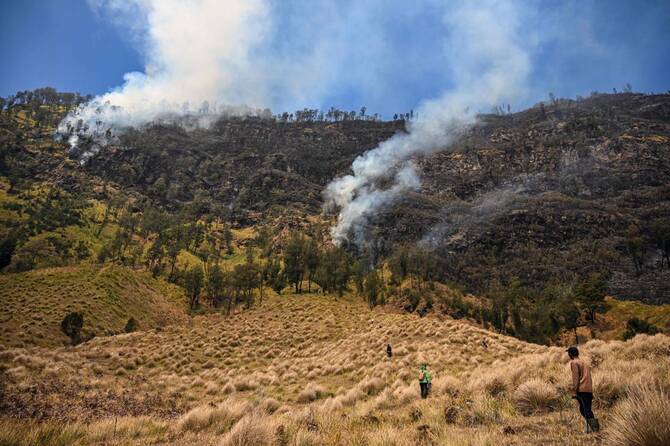 इन्डोनेसियाको ब्रोमो राष्ट्रिय निकुञ्जमा डढेलो, पर्यटक प्रवेशमा रोक